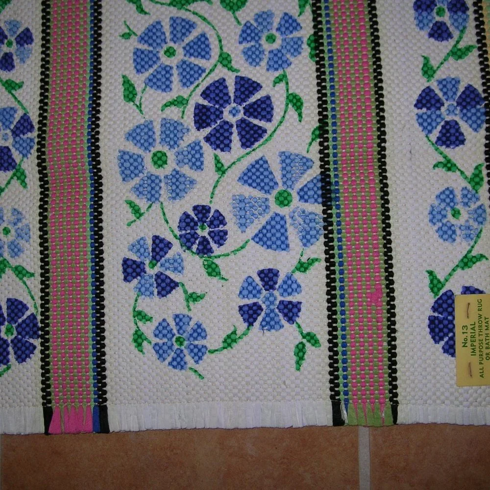 Vintage IMPERIAL ALL PURPOSE THROW RUG BATH MAT REVERSIBLE 22x36 N